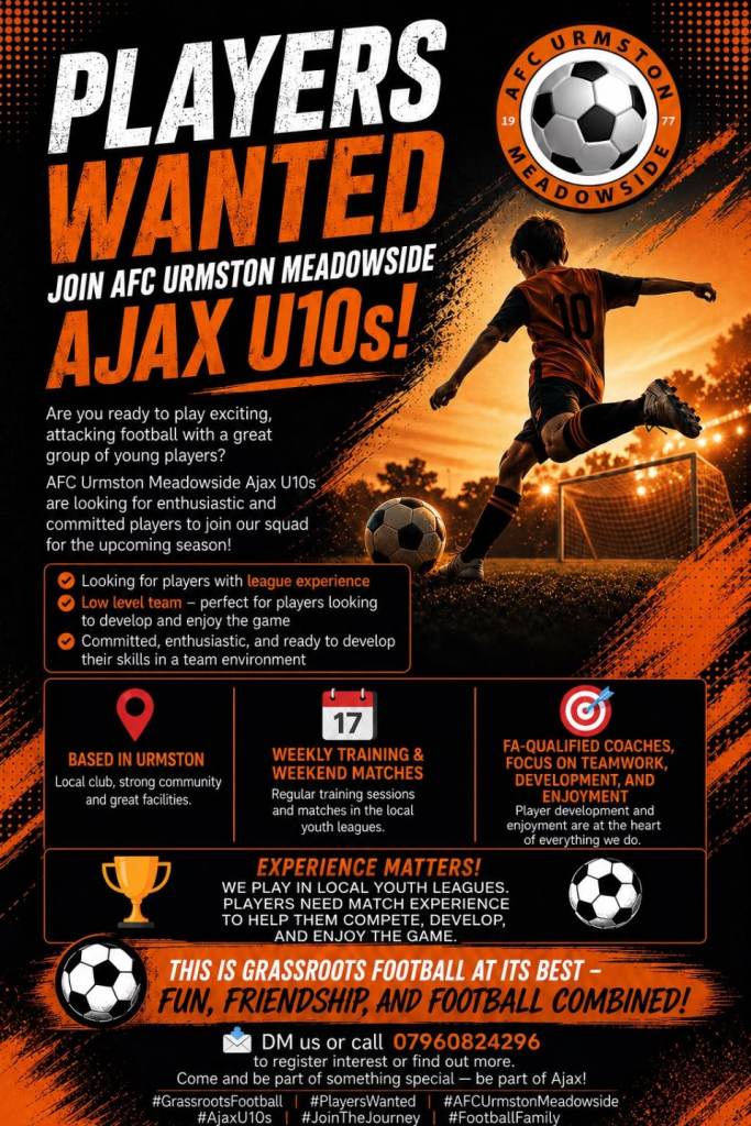Urmston Meadowside U10's Players Wanted