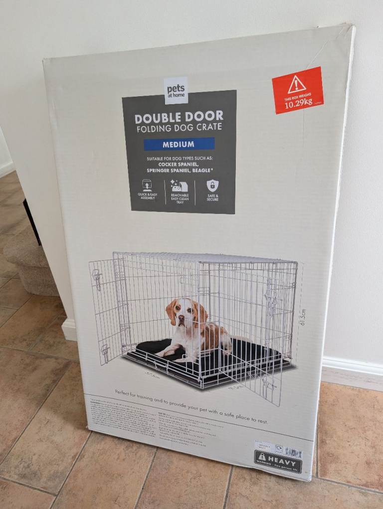 Double Door Folding Dog Crate - Only Used Briefly 