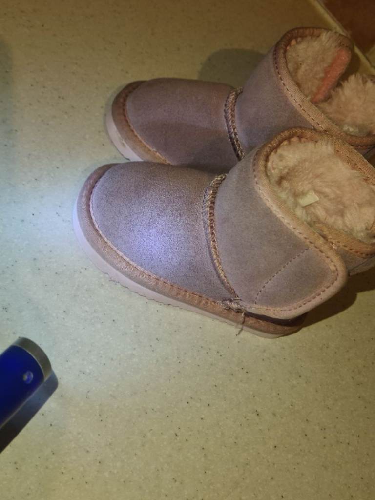 Lelli Kelly girls lilac faux fur lined sude Australia style snow boots kids size 23