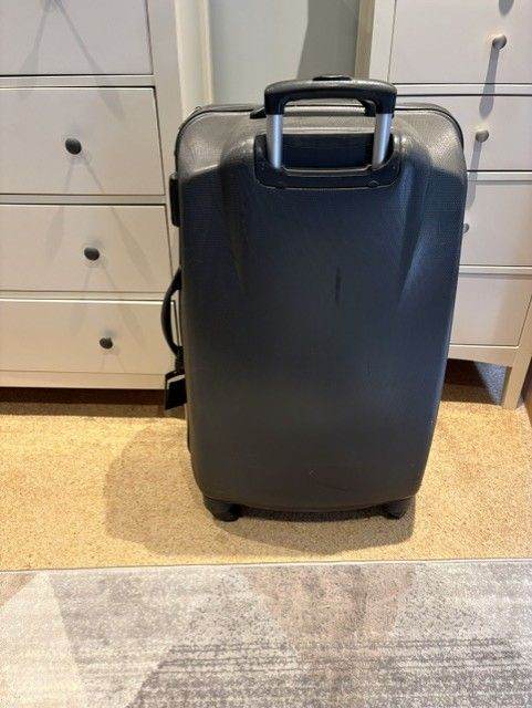 extra large delsey grey Hard-Shell Suitcase with 4 Wheels  29 x 18 x 12 inches