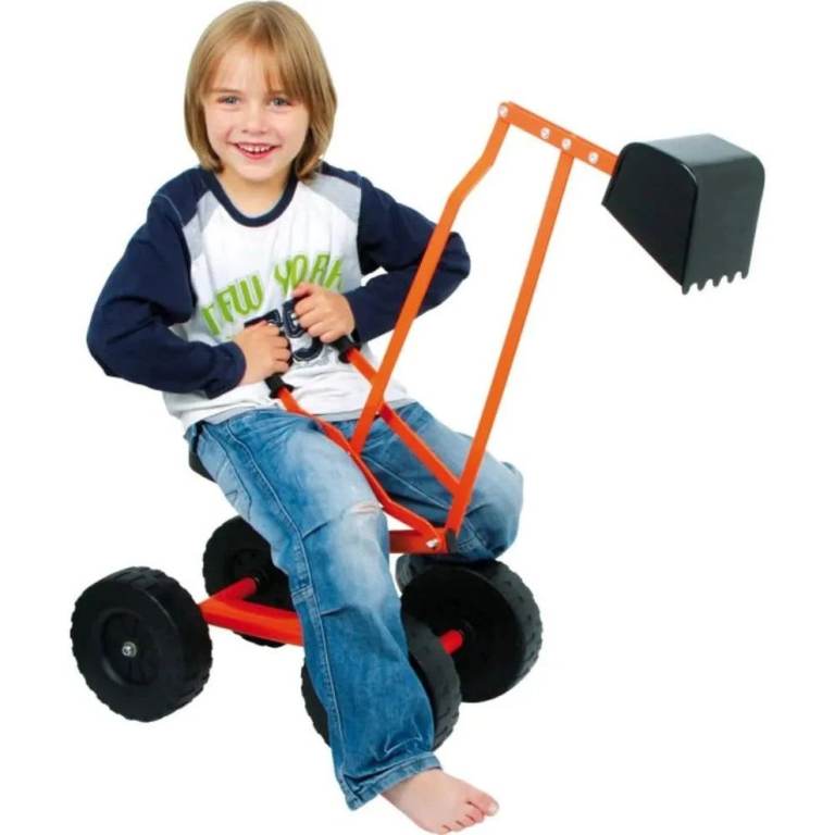 Kids Ride-On Digger Toy – Good Condition, Red and Black