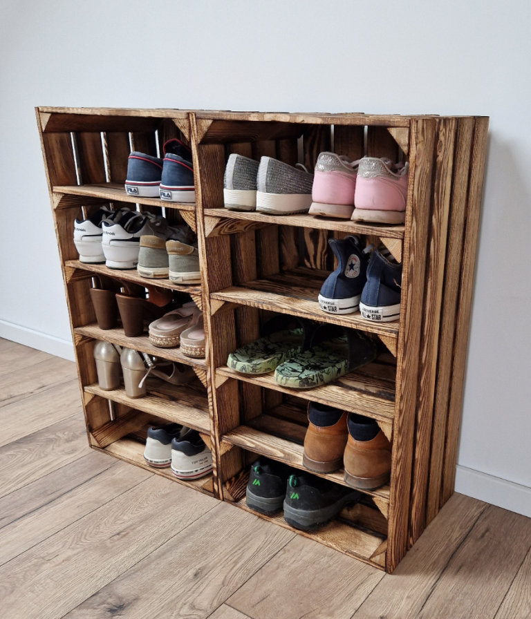 Durable Wooden Crates For Storage with 3,4 shelves, 75x40x30 cm