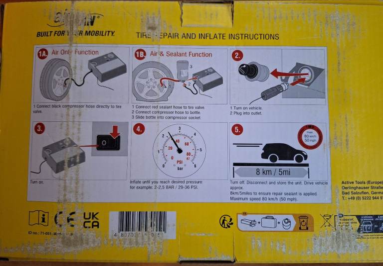 AirMan ResQ Compressor Flat Tyre Repair Sealant Kit