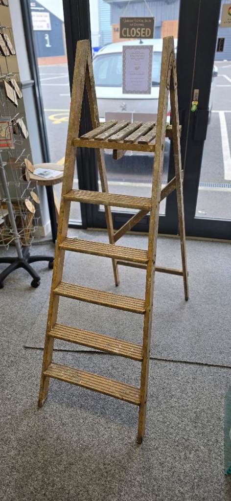 Rustic Wooden Step Ladder Perfect for Rustic Wedding Table Seating Plans or Memory Display