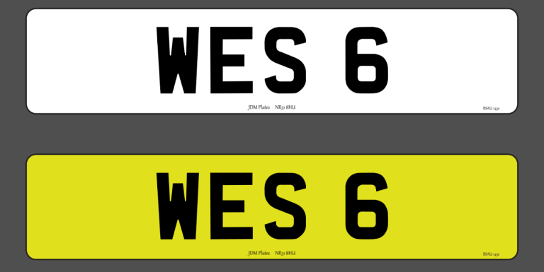 WES 6 – Cherished Number Plate for Sale VAT Qualifying
