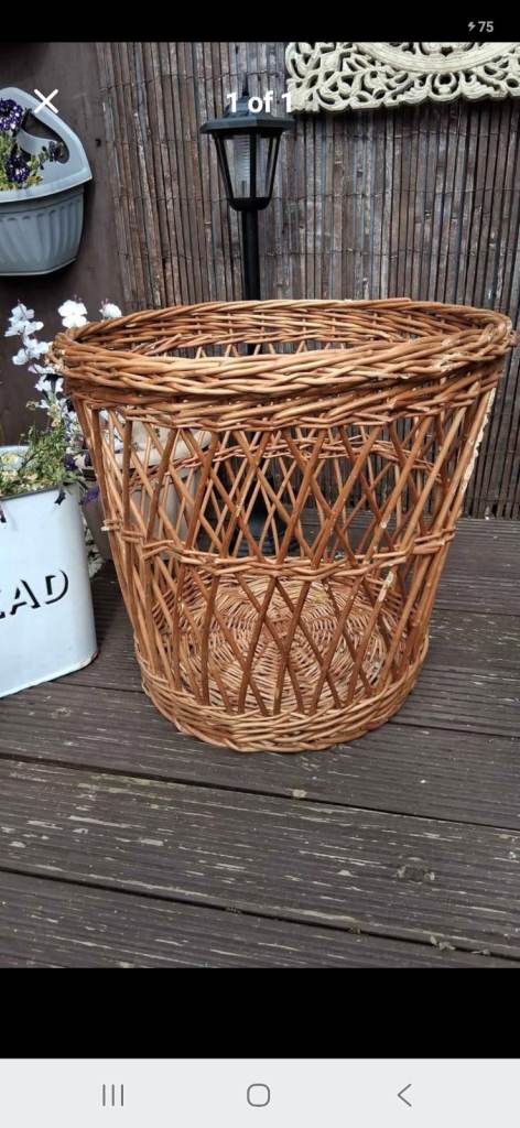 Vintage Log Rattan Wicker Basket