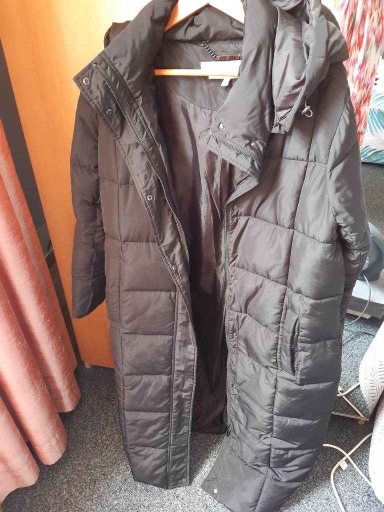 Heather Long Hobbs Puffer Coat – Charcoal Gray