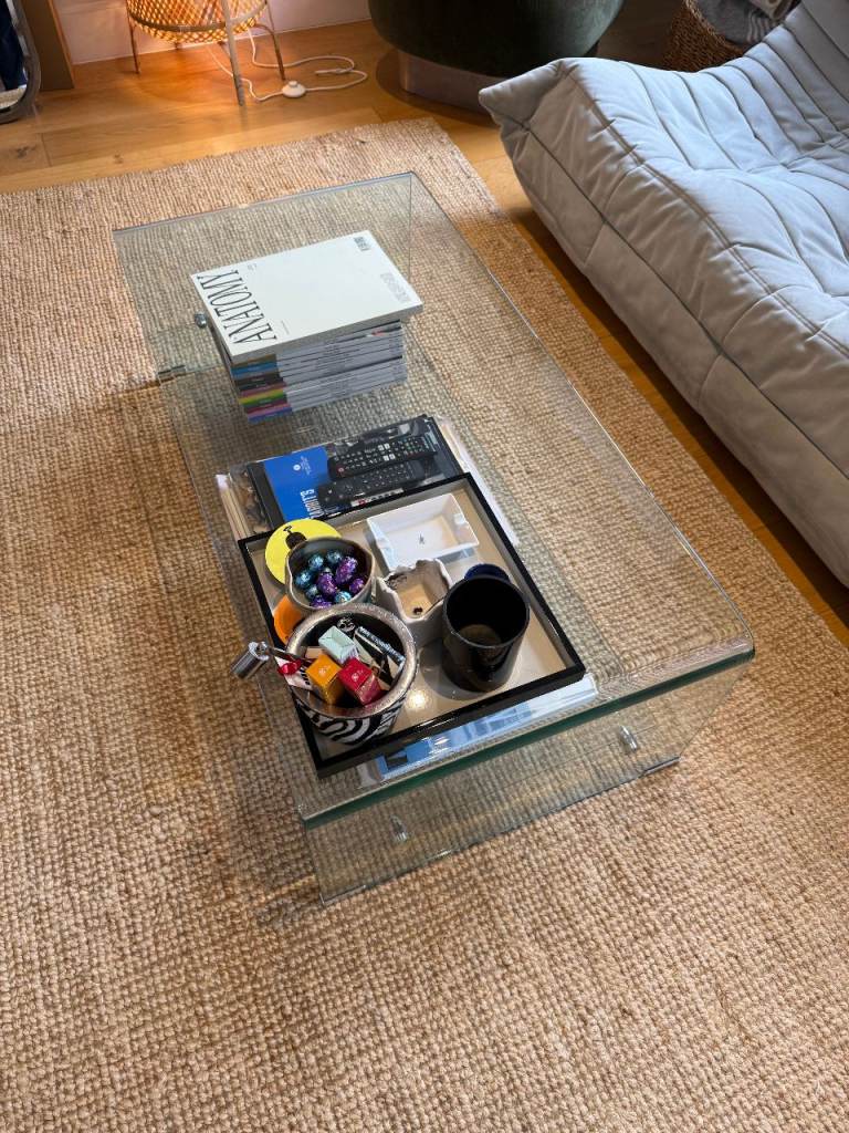 Glass coffee table