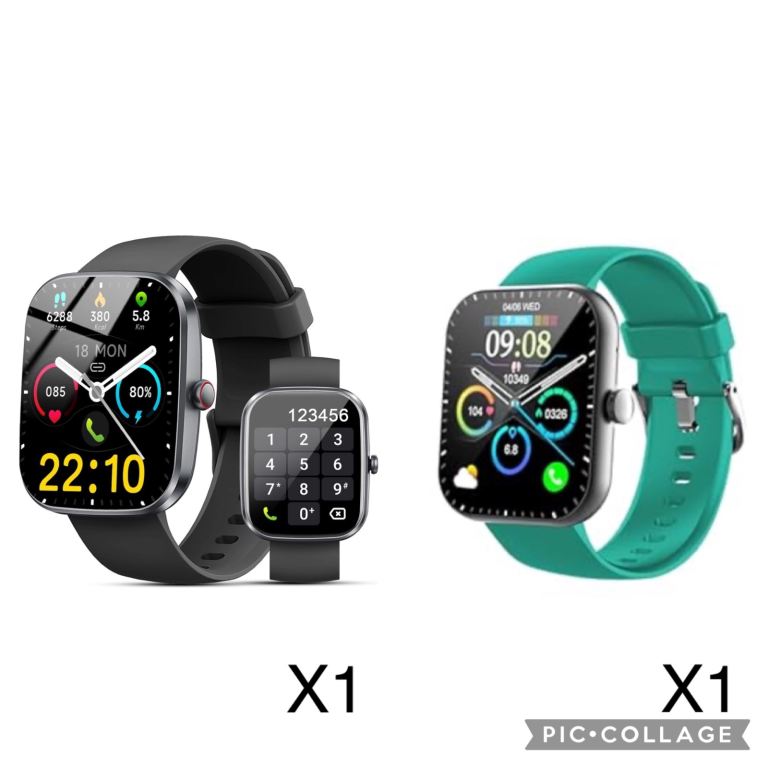 2 brand new smartwatches green and black unopened