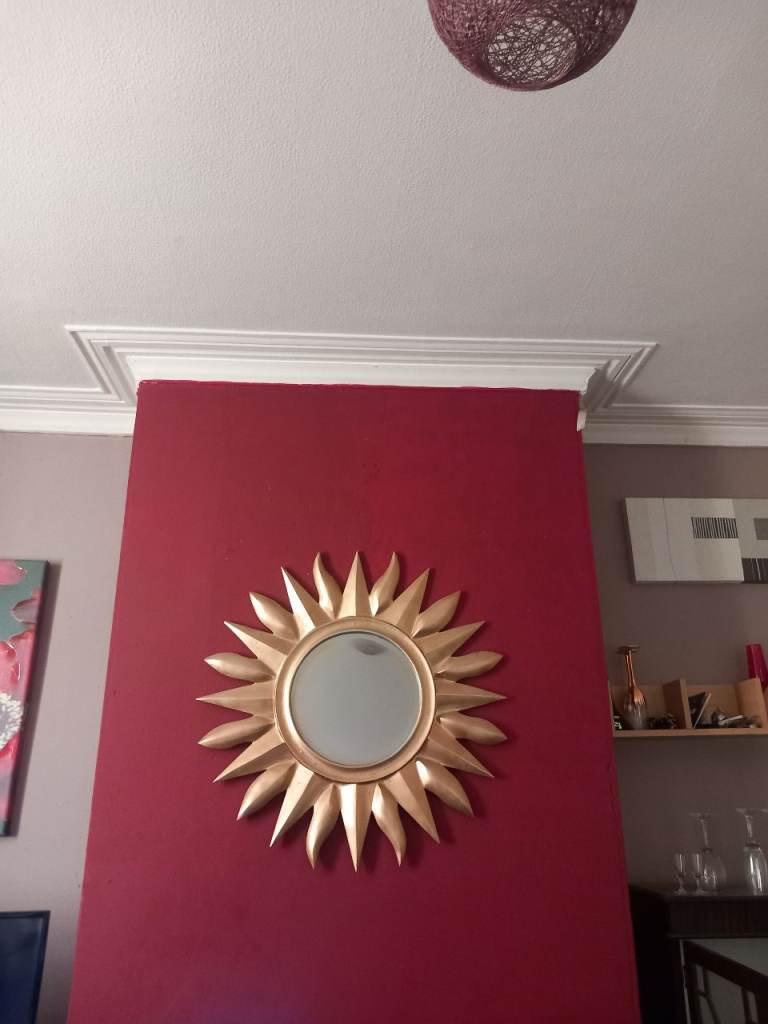 Sunburst Mirror - Gold painted, Good Condition