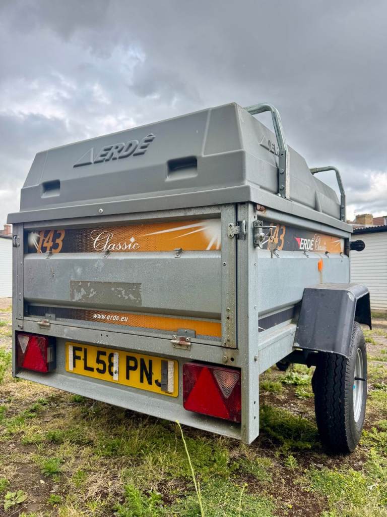 Erde 143 Trailer with ABS Hard Top, Load Bars and New Wheels. Recently serviced