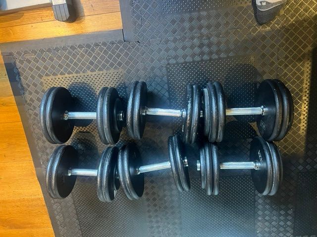 dumbell sets used 20kg, 22.5kg, 25kg - VG Condition as pictured