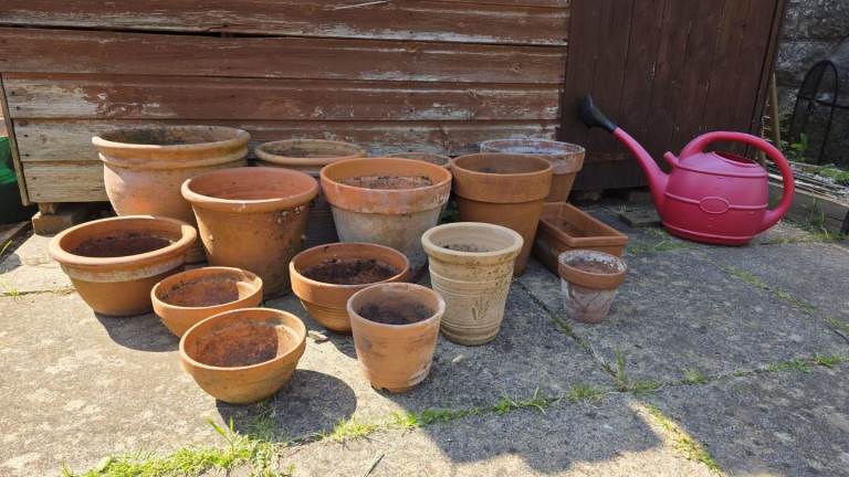 16 Terracotta pots - job lot 