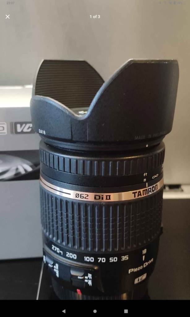 Tamron 18-270mm f/3.5-6.3 Di II VC PZD lens for canon EF/S.  (like new)