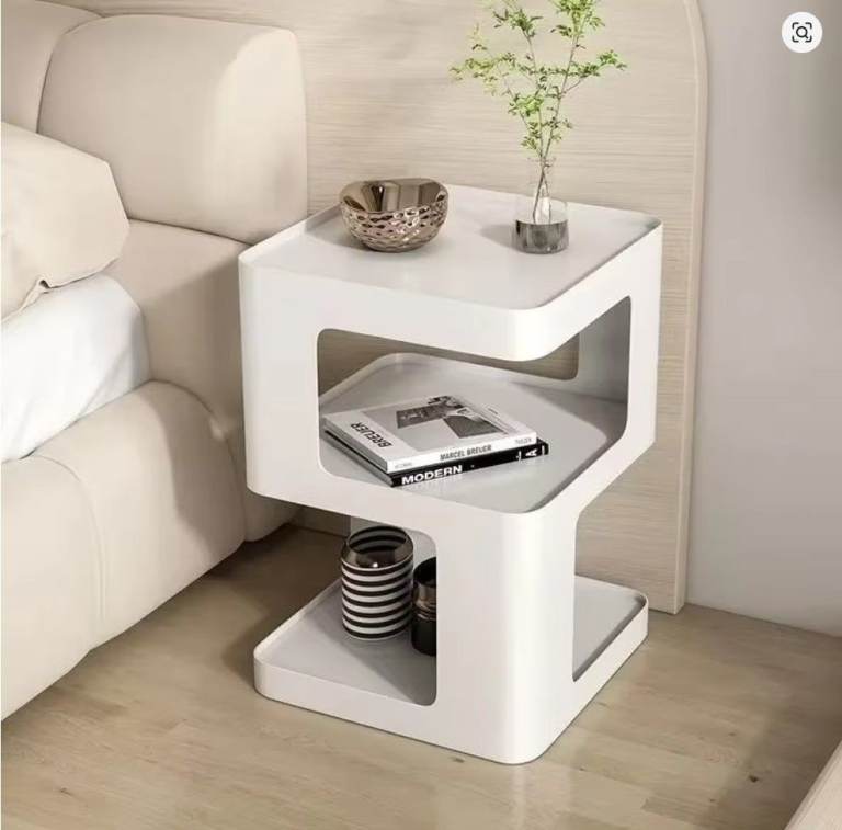  Small Bedside Table Cabinet Nightstand  - Simple modern Coffee Nordic creative living room White