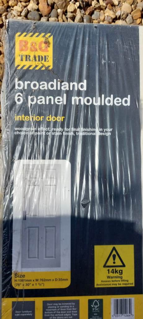 B&Q Broadland 6 panel moulded interior door