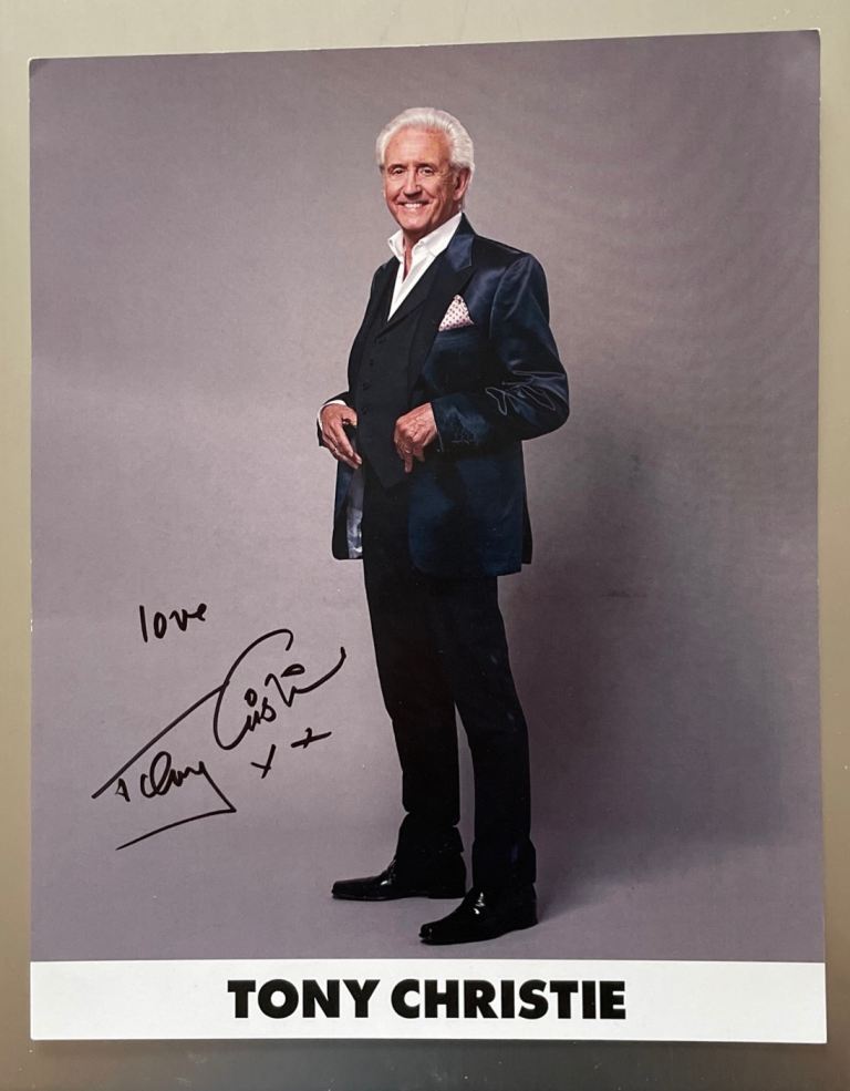 Tony Christie 8 x 10" Photograph, Signed at The Old Fire Station, Carlisle, Cumbria