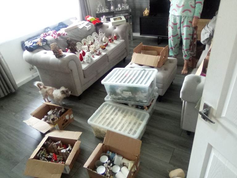 Large Bundle of Christmas Decorations and Village Pieces