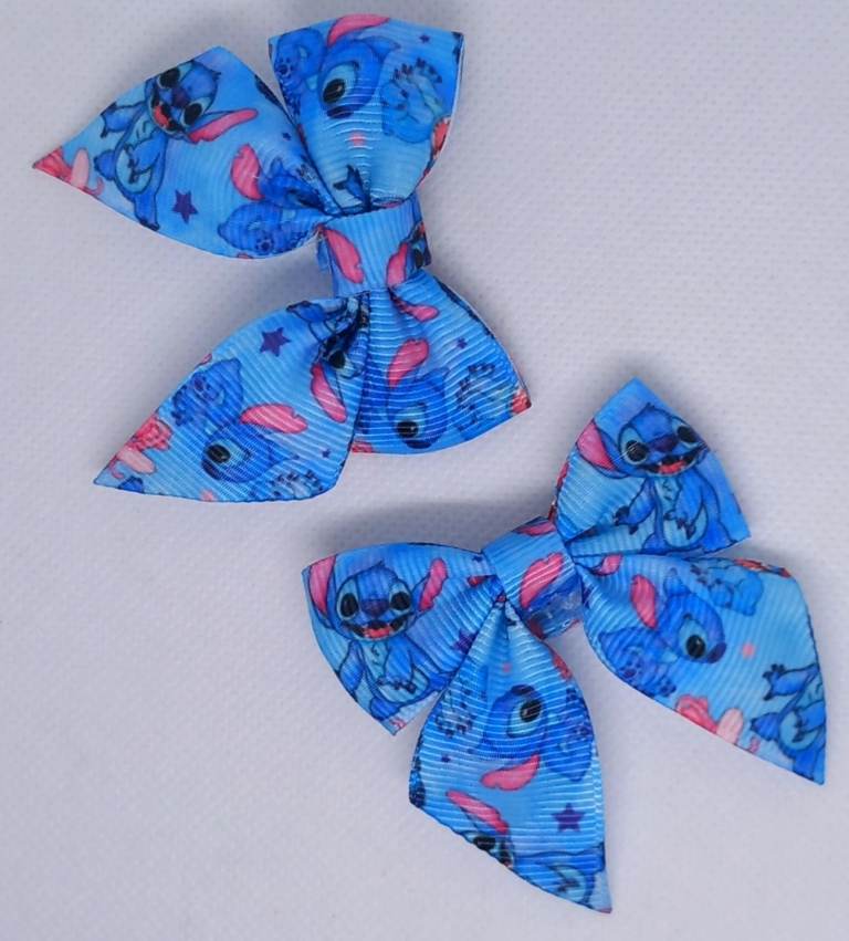 Stitch ribbon hairbow clips 