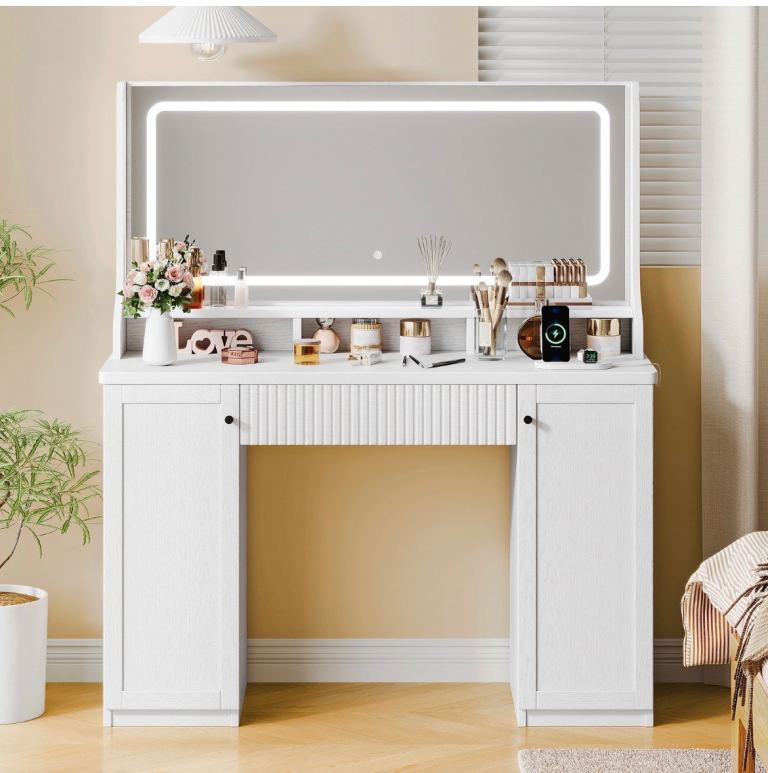 Vanity Dressing Table with LED Mirror & Storage – Brand New (Boxed)