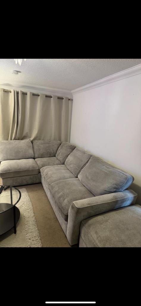 Left hand Corner Sofa W/ Storage Footstool 