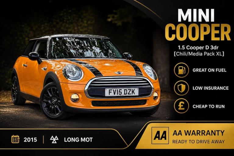 2015 MINI Cooper 1.5 Cooper D 3dr [Chili/Media Pack XL] Hatchback Diesel Manual