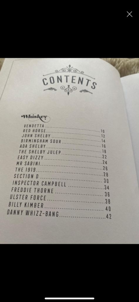 Peaky Blinders Cocktail book 