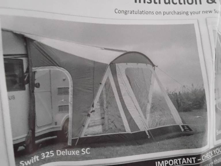 Two different awnings for sale no 1 Kampa Rally 330 . Reduced to £200 very good condition