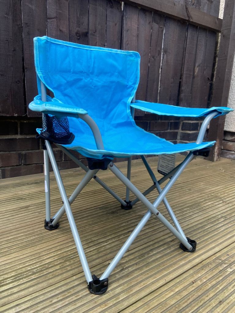 Blue Folding Camping Chair with Cup Holder – As Good As New