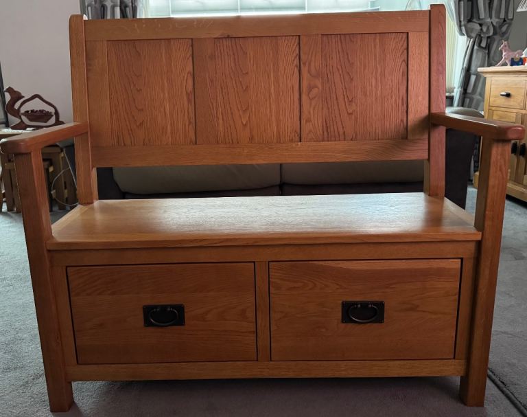 Monks wooden hall bench 