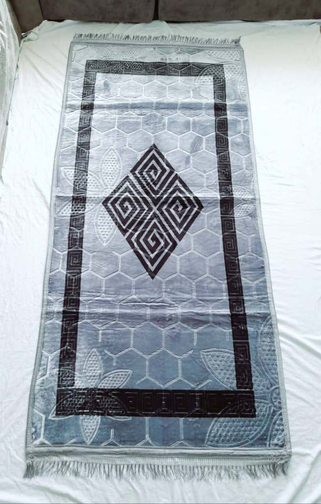 Icy Grey Black Velvety Touch Greek Pattern Thick Rug Floor Runner Mat 190cm x 90cm New