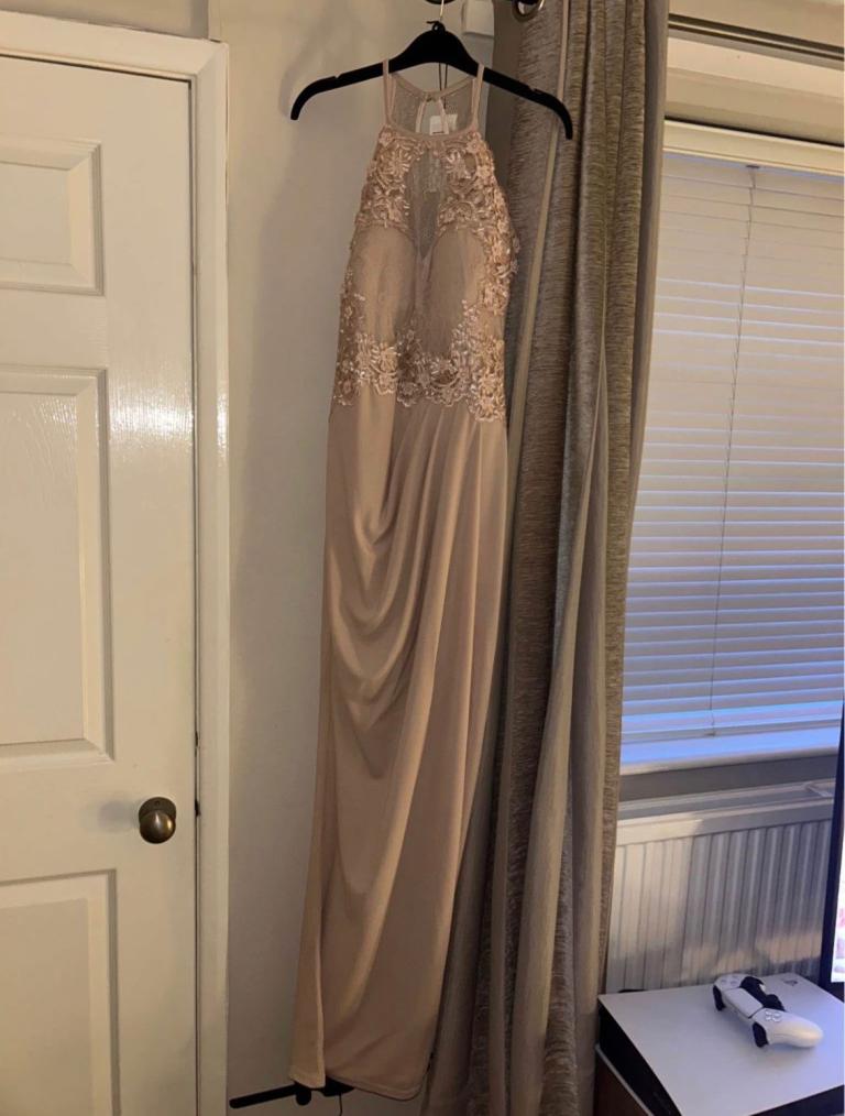 Size 10 prom/bridesmaid dress pink/nude 
