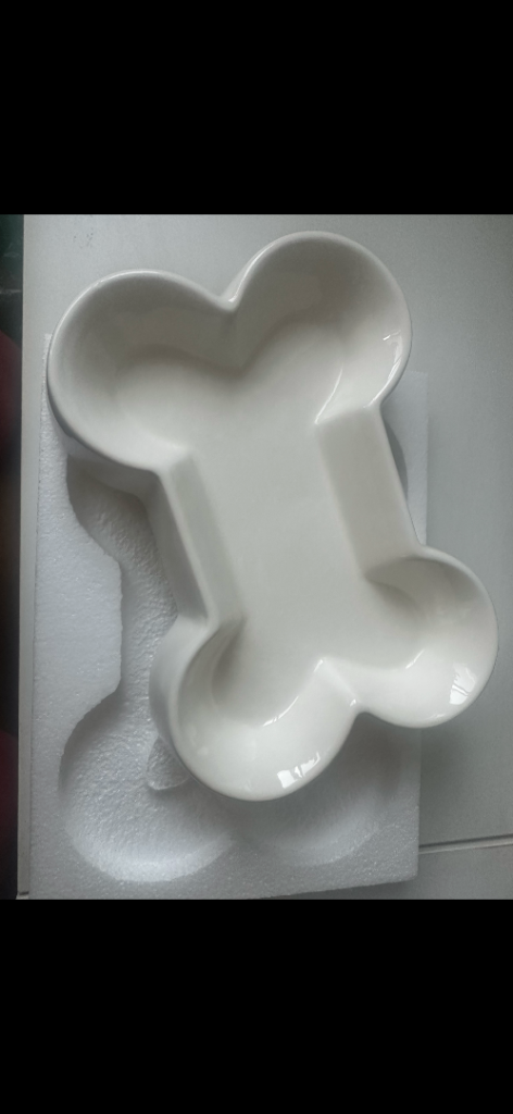 Crackle Glaze, Bone Shaped Dog Bowl (or general table top treat bowl for humans!)
