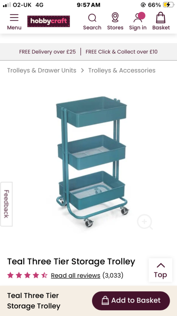 new Ikea multi use trolley on wheels