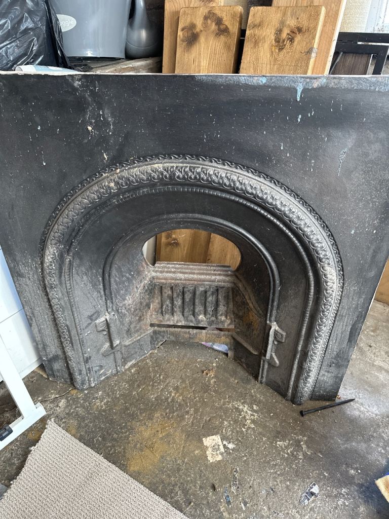 Cast Iron Fireplace – Ornate Detail, Fair Condition