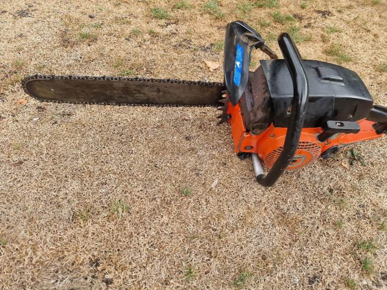Sachs dolman 123 vintage chain saw. Working