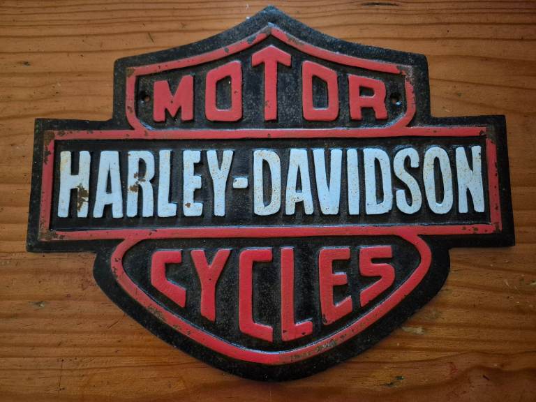 Harley Davidson cast iron sign 