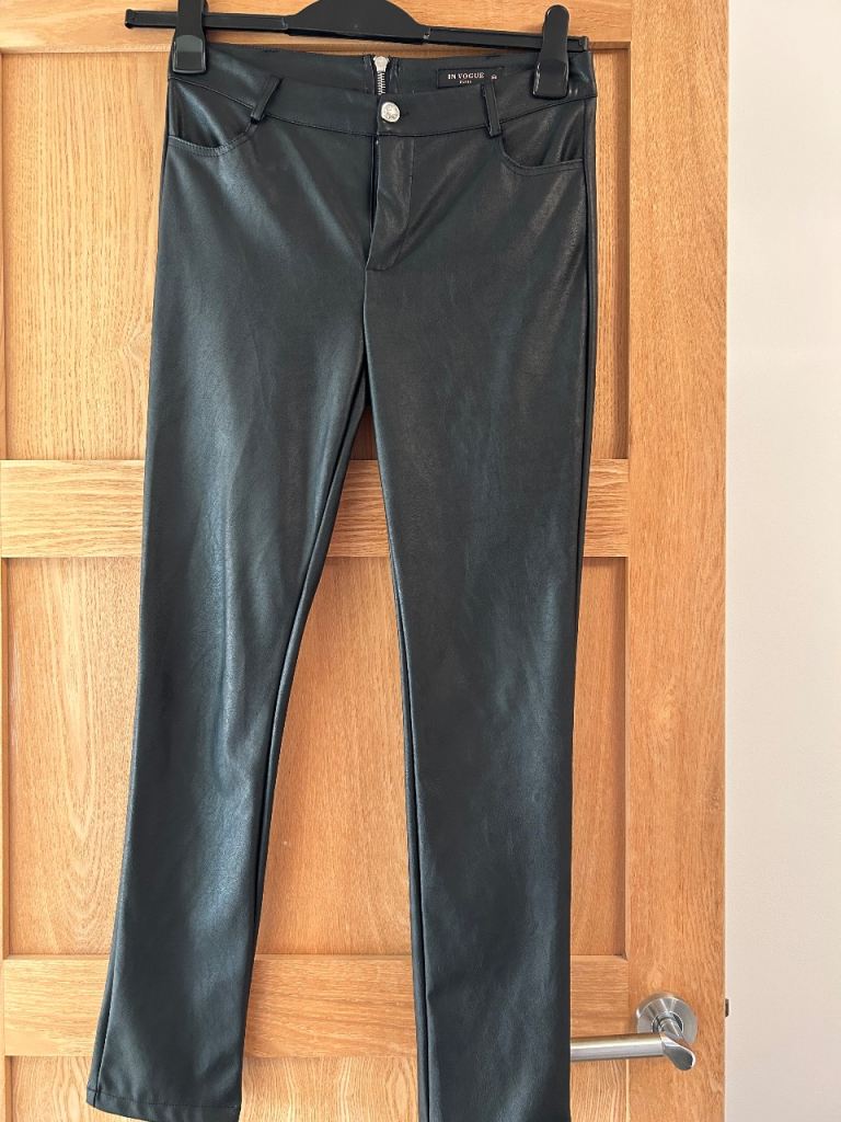 Black Faux Leather Trousers 