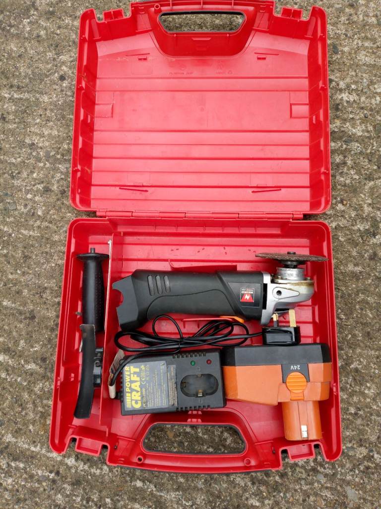Cordless Angle Grinder. 24V. Battery, Charger and Hard Case
