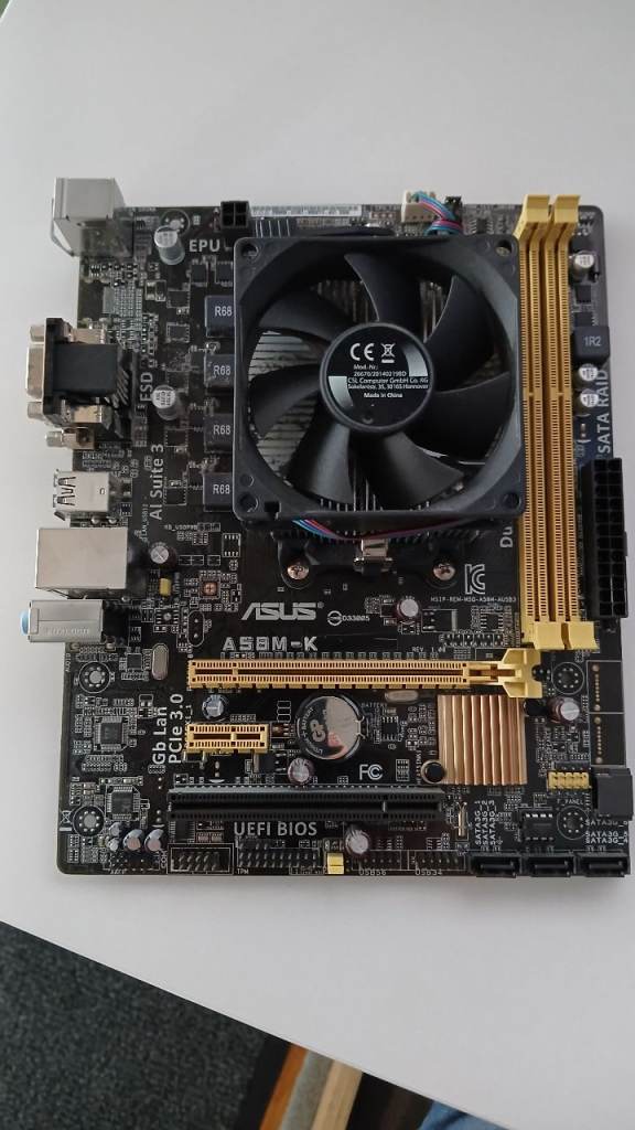 ASUS A58M-K motherboard and Intel CPU