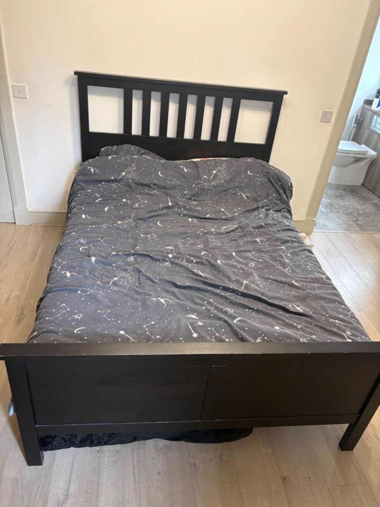 Used IKEA double bed and 2 side tables 