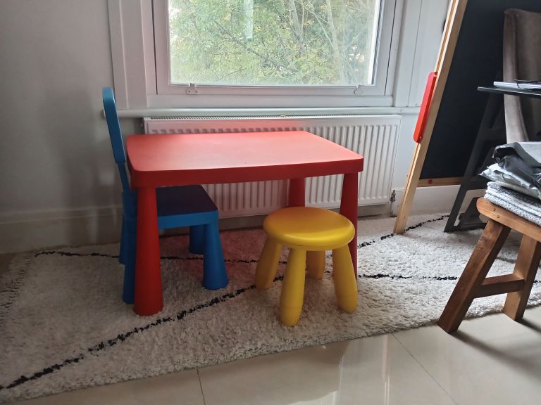Kids Ikea Table, Chair and 2 stools £25 ono
