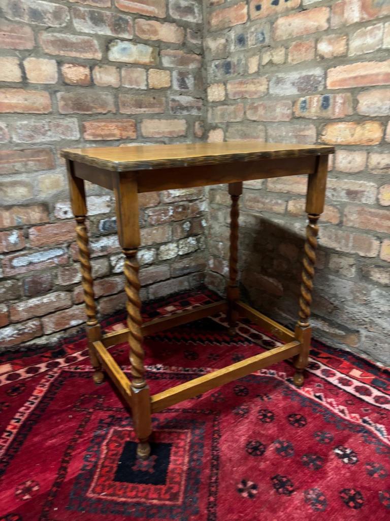 Antique Oak Barley Twist Occasional Table