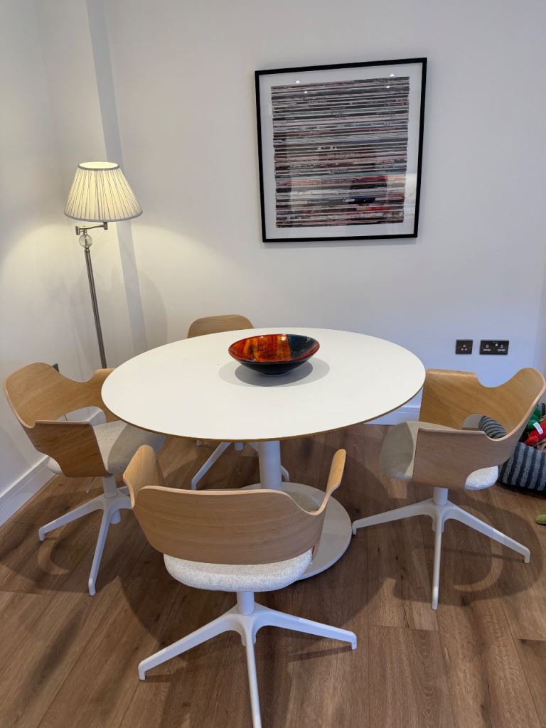 Ikea round dining table and chairs