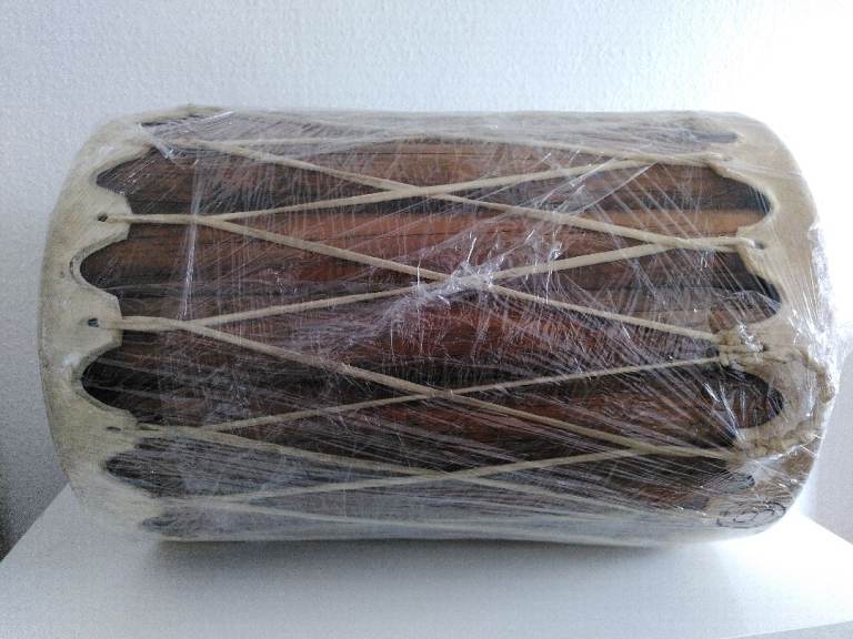 Traditional Drum – Wood and Rawhide, Good Condition 