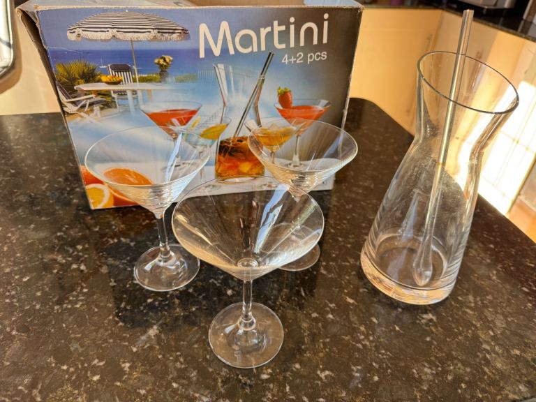 RONA Martini Set 3 glasses and jug Clear Glass