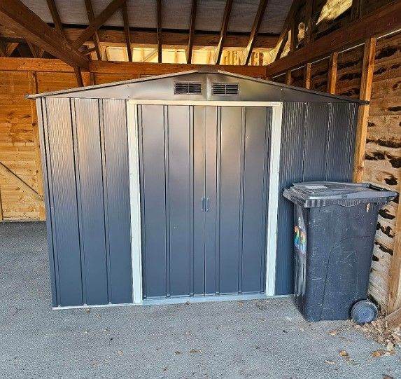Durable Walk-In Metal Shed with Lockable Doors | All Year Garden Storage