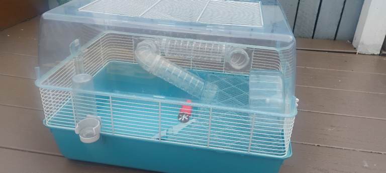Small Pet Cage with Tube and Water Bottle