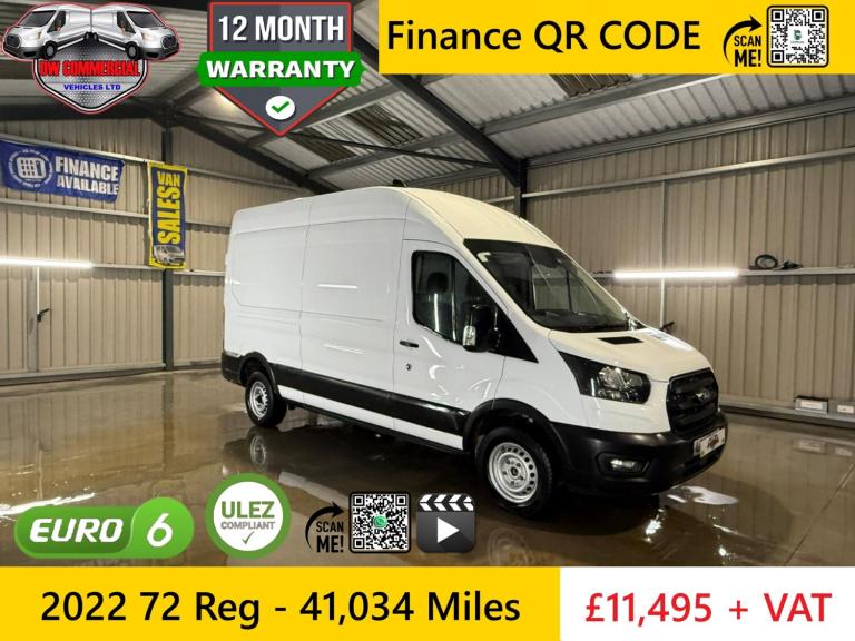2022 72 Reg Ford Transit 350 Leader 130Ps RWD EcoBlue L3H3 + VAT