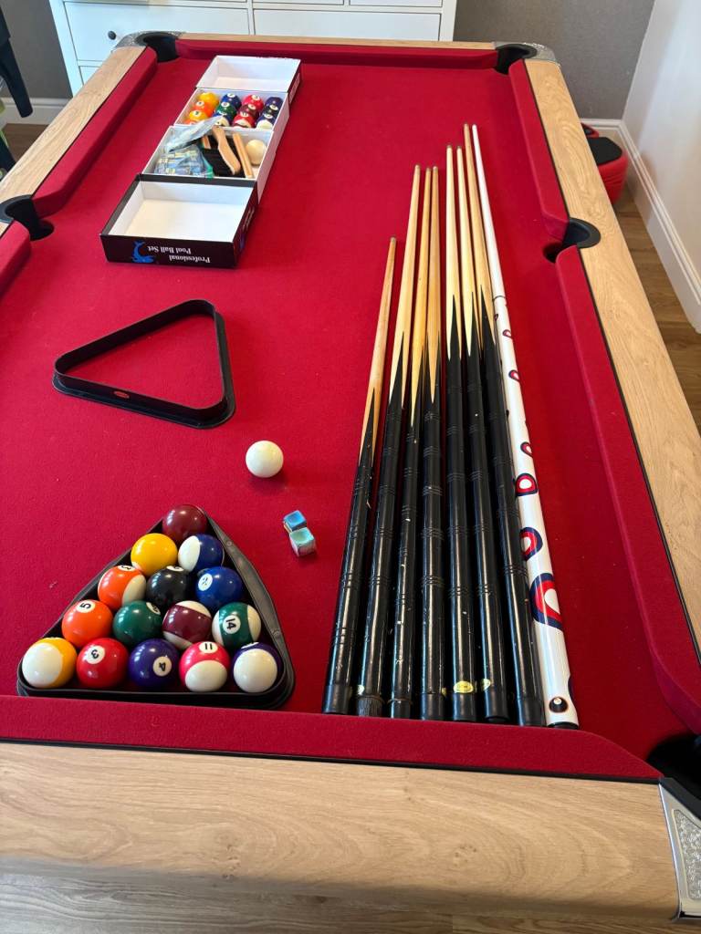 7ft Supreme Winner Slate Bed Pool Table — Oak — Buyer Collects